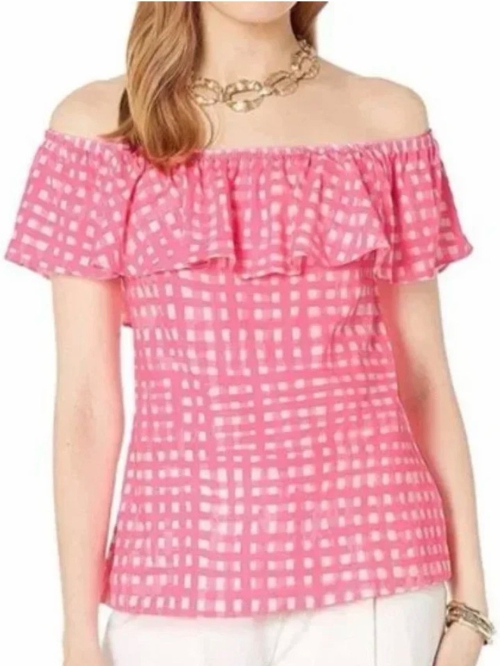 Lilly Pulitzer Women's Size Medium La Fortuna Top Pink Tropics Feelin Beachy